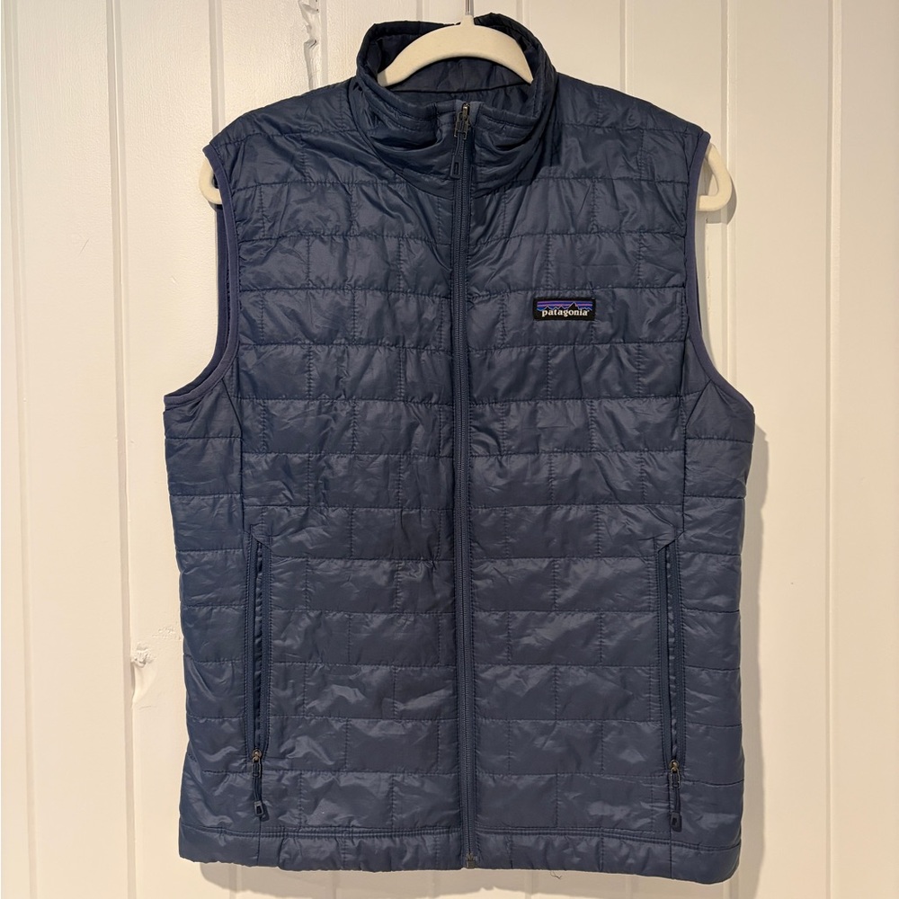 Patagonia Men’s Small Nano Puff Quilted Vest, Navy